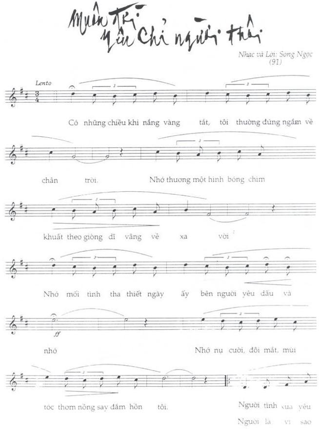 Sheet nhạc Muôn Đời Yêu Chỉ Người Thôi